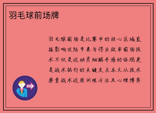 羽毛球前场牌